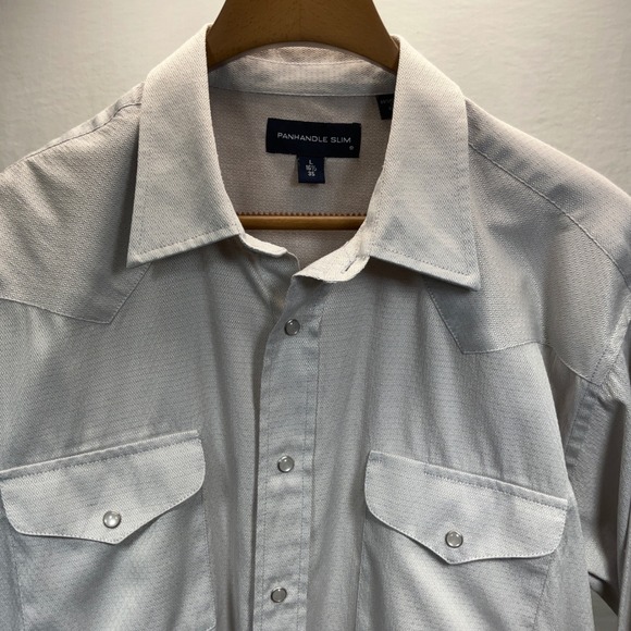 Panhandle Slim Western Shirt Diamond Pattern Snap Button Front L 16‎ 1/2 35 - Picture 4 of 11